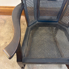 Mayhew Cane and Wood Rocking Chair, Lovely Dark Finish, Cane is in Remarkable Condition for Age, Sku 033799