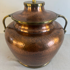 Chapman 1986 Hammered Copper Lamp Base w/ Brass Accents, Shade not included, Sku 033988