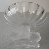 Lalique Crystal Compote Dish, Made in France, 4 Birds at Base, Sku: 033306
