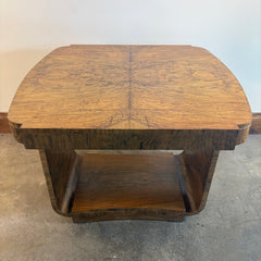1920's Art Deco Book Matched Burl Maple Entry Table, Sku 033714