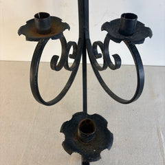 Wrought Iron Wall Sconce Scroll Motif Holds Eight Candles, Sku 034123