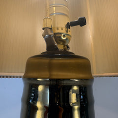 Gold Glass Column Shaped Lamp Base with Square Base, Sku: 033458
