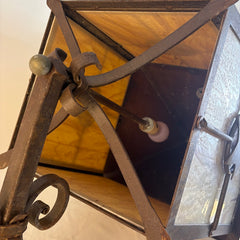 Custom Massive Exterior Lantern Sconces w/ Colored Glass & Lone Star Motif, Sku 033855