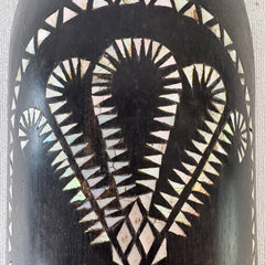 Tall Indonesian Tribal Mask, Mother of Pearl Inlay, Sku: 033057
