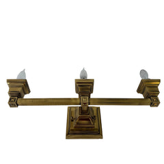 Vanity Light, Square Design, Three Socket, Brass, Sku: 033349