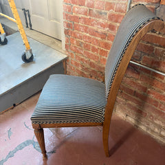 Set of 6 Dining Chairs, Wood, Striped Upholstery, Sku: 033389