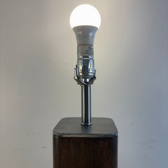 Table Lamp with Wood and Steel Square Base, Sku 034098
