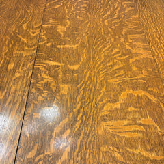 Antique Quarter Sawn Oak Dining Table on Casters, Sku 033636