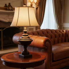 Chapman Wood Pedestal Base Table Lamp, Sku 033737