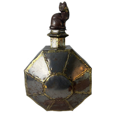 Metal Octagonal Urn with Cat Stopper, Sku: 033083