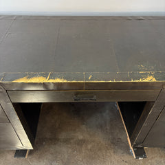 Restoration Hardware, Metal Wrapped Desk with Aged Patina, 7 Drawers, Sku 033351