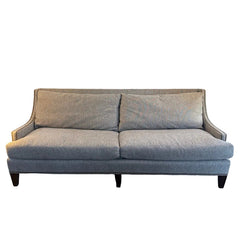 Lillian August Medium Gray Tweed Sofa w/ Wing Style Arms & Nailhead Trim, Sku 033785