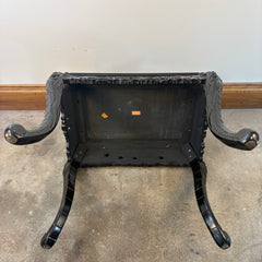 Side Table, Vintage Japanese Carved Wood, Lacquer Finish, Hand Painted Dragon Motif, Sku: 033520