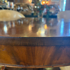 Antique American Empire Mahogany Clawfoot Pedestal Table, Sku 033822