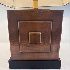Table Lamp with Dimpled Copper Base, Sku 033860