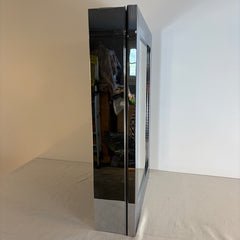 Chrome and Mirror Medicine Cabinet, Hinged Right, Glass Shelves, Sku: 033697