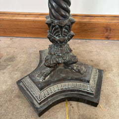 Maitland Smith Torchiere Floor Lamp, Marble Base, Metal Column, Faux Mosaic Tile Globe, SKU: 033099