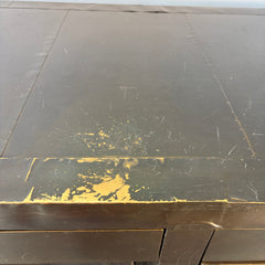 Restoration Hardware, Metal Wrapped Desk with Aged Patina, 7 Drawers, Sku 033351