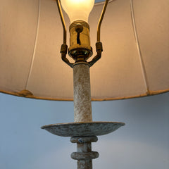 Ethan Allen Metal Tripod Base Floor Lamp Mottled Champagne Finish, Shade Sold Separately Sku 033102