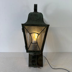 Exterior Stained Glass Sconce with Green Patina, Sku: 033117