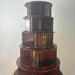 Thomasville Round Rotating Bookcase with Claw Feet, Sku 033248