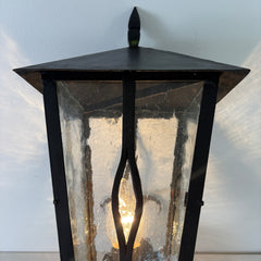 Iron Exterior Sconce with Clear Textured Glass, Sku 033115