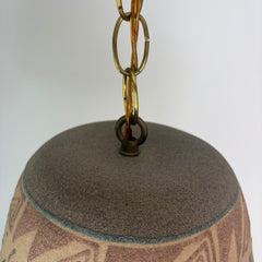 Navajo Sand Painted Hanging Lamp, Handcrafted Ceramic, Sku 032970