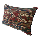 Kilim Pillow, Small Rectangle, Red, Blue, Beige, Cream, Down Filled, Sku: 033135