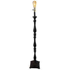 Faux Bronze Floor Lamp with Carved Detail, Sku 033118