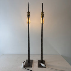 Pair of Industrial Style Solid Steel Table Lamps, Sku: 033145