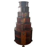 Thomasville Round Rotating Bookcase with Claw Feet, Sku 033248