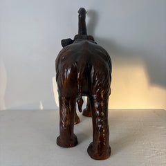 Leather Elephant Sculpture, Sku 033251