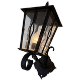 Iron Exterior Sconce with Clear Textured Glass, Sku 033115