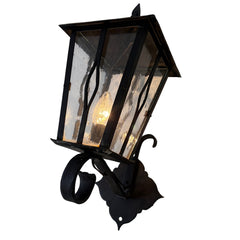 Iron Exterior Sconce with Clear Textured Glass, Sku 033115