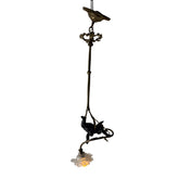 Cupid and Rosette Pendant Light Antique Gold and Bronze Like Finish, Sku 033113