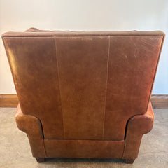 Brown Leather Recliner Brass Nail Head Detail, Sku 033230