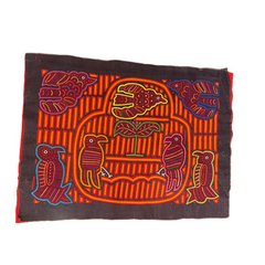 Textile Art, Various Birds Embroidery, Hand Crafted, Mola