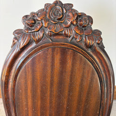 Hubbard & Eldredge Antique Mahogany Rocker with Carved Flower Detail, Sku 033294
