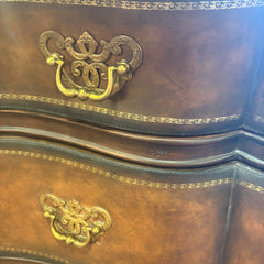 Leather Chassis Bombay Style Chest Marble Top, Sku: 033271