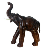 Leather Elephant Sculpture, Sku 033251