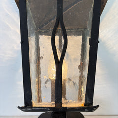 Iron Exterior Sconce with Clear Textured Glass, Sku 033115