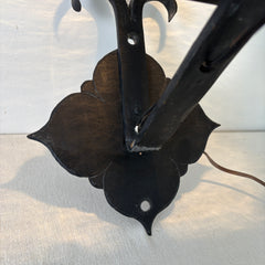 Iron Exterior Sconce with Clear Textured Glass, Sku 033115