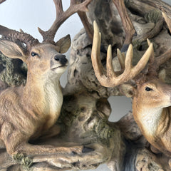 Mill Creek Studios, Artist Danny Edwards, "Sunrise" 1034/1200, 3 Whitetail Bucks, Cast Resin Wall Sculpture Sku: 033209