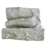 Ceramic Decorative Logs, White, Set of Three