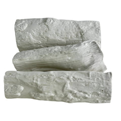 Ceramic Decorative Logs, White, Set of Three