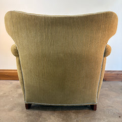 Milling Road, Division of Baker Gold Chenille Ribbed Fabric and Nailhead Detail Armchair, Sku 033228