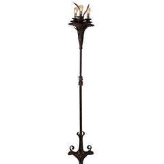 Floor Lamp with Pressed Metal Leaf Motif, 20's, Sku: 033124