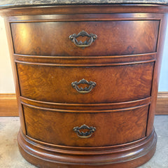 Thomasville Marble Top Oval Three Drawer Chest, Sku 033267