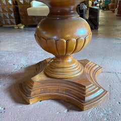 Oval Top Parquet Detail Single Pedestal Base 2 Legs, Sku: 033272