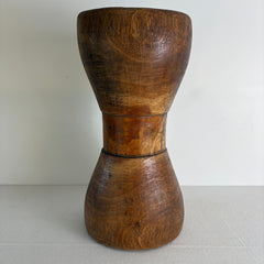 Vintage Tribal Wood Drum, Hand Carved, Sku 033029